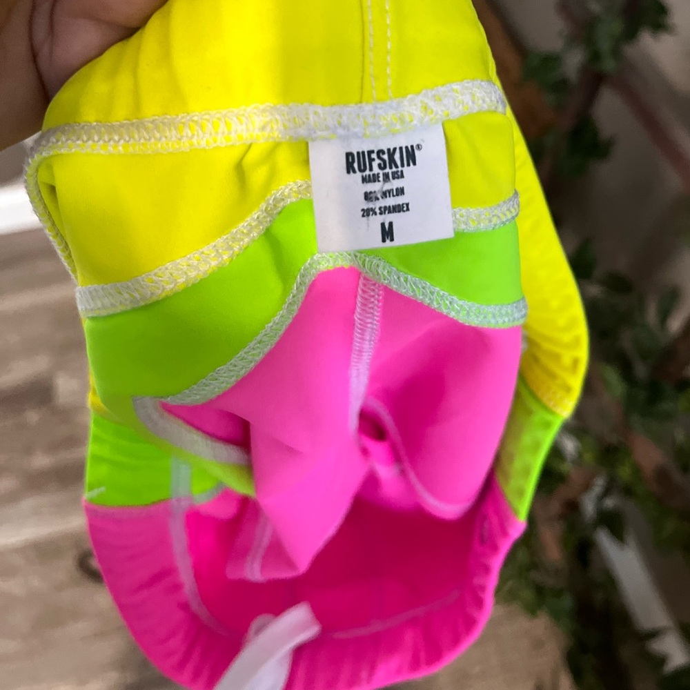 Rufskin Gabrio Neon Colorblock Swim Shorts Pink Yellow Green Stretch Trunks - Picture 11 of 11